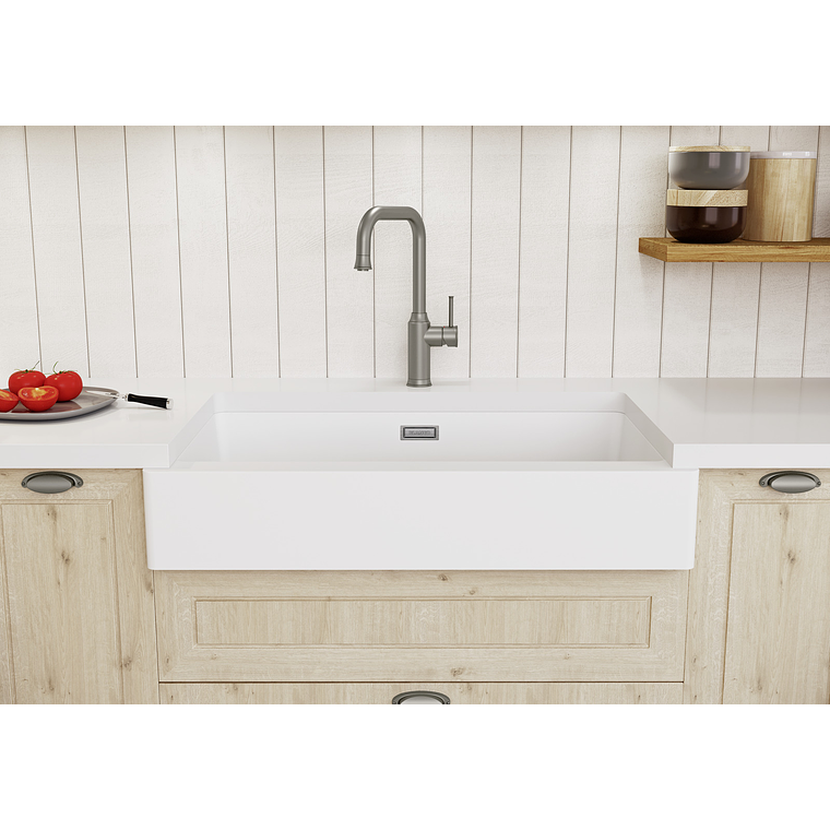 Lavaplatos de Granito Americano BLANCO VINTERA XL 9-UF Blanco Suave ( 90 x 50 cm) 5