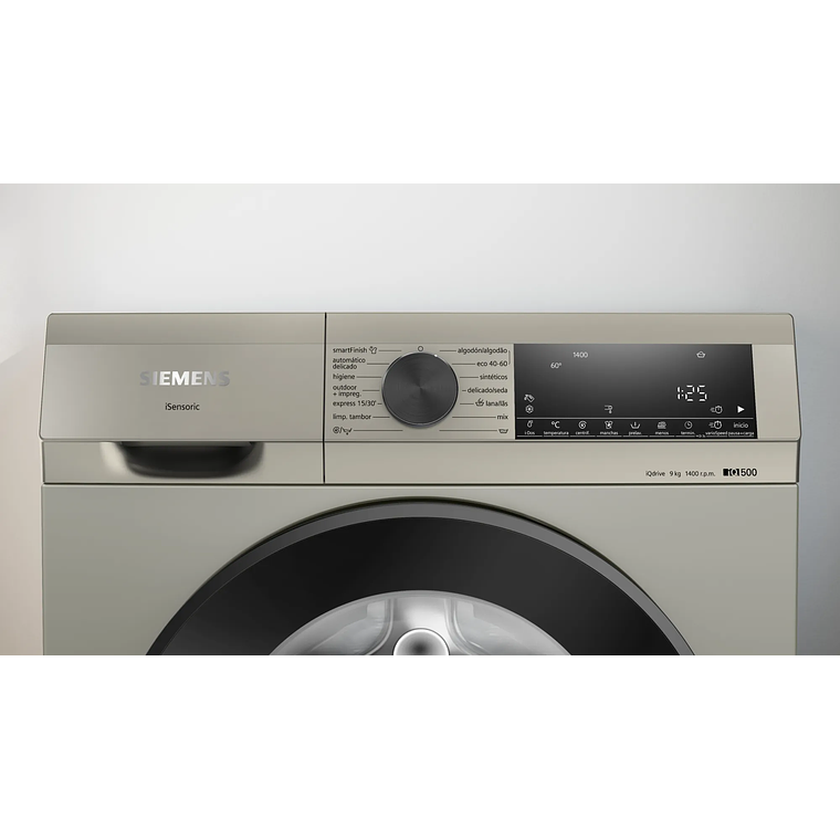 Lavadora SIEMENS iQ500 de carga frontal 9 kg 1400 r.p.m. Acero Antihuellas A 2