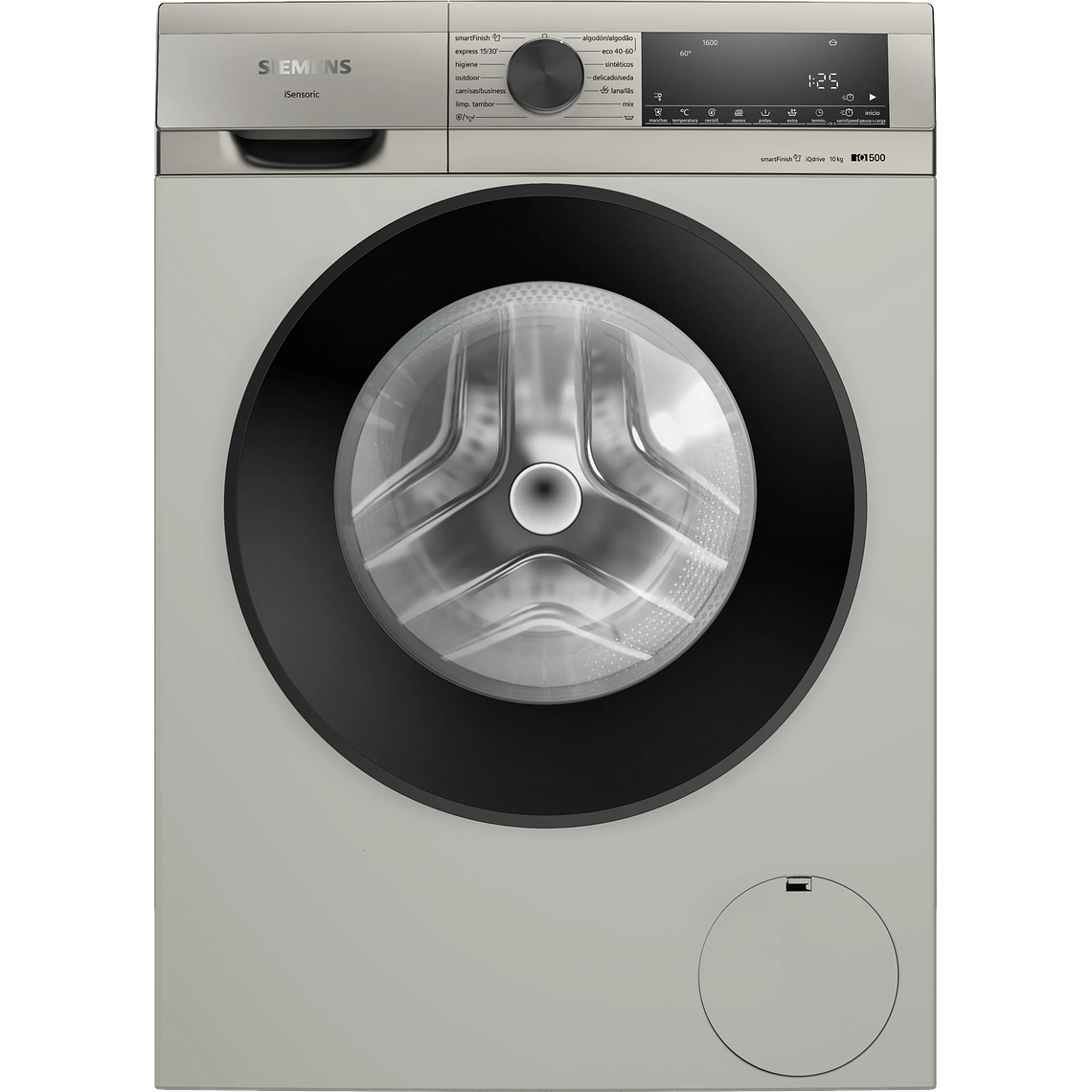 Lavadora SIEMENS iQ500 de carga frontal 10 kg 1600 r.p.m. Acero Antihuellas A 1
