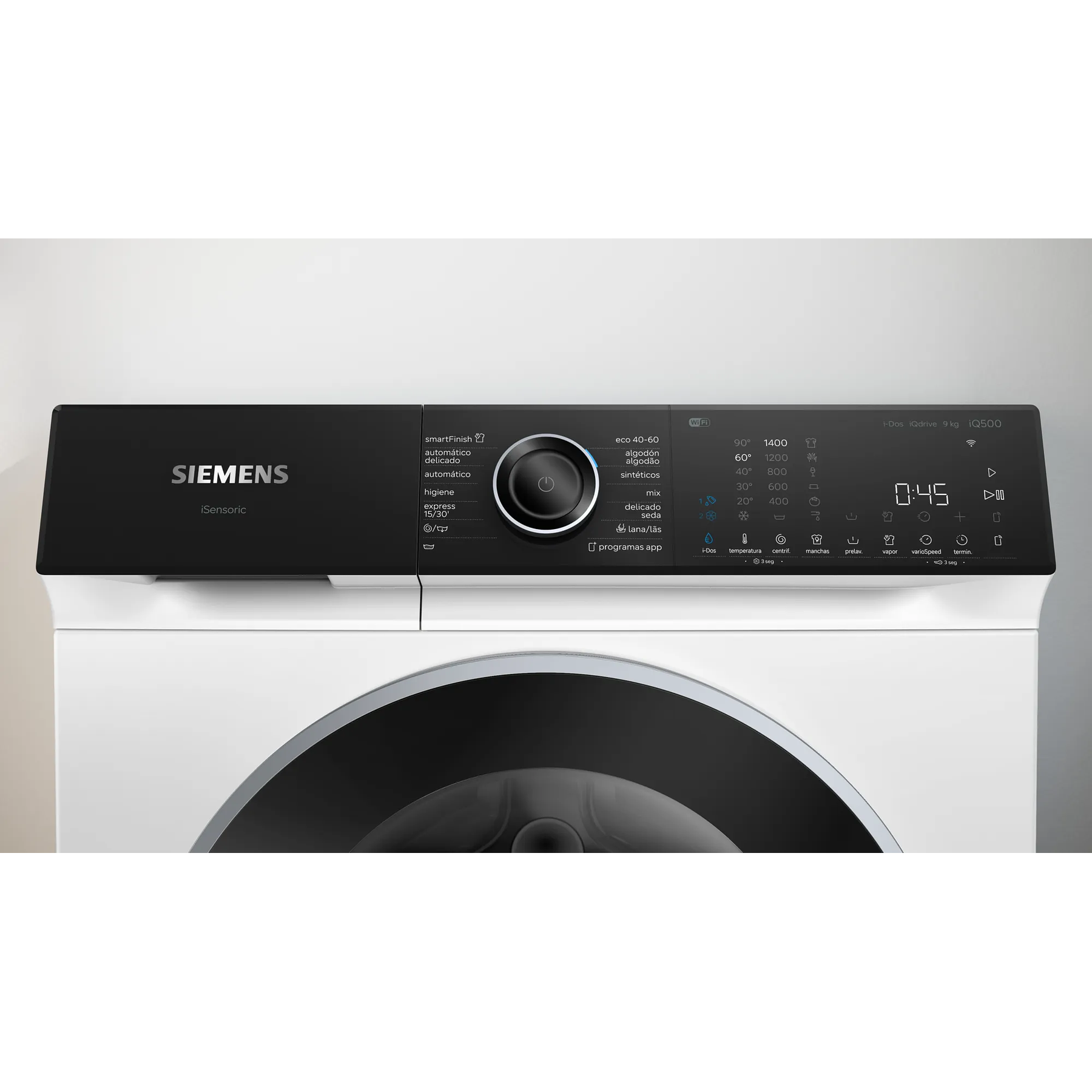 Lavadora SIEMENS iQ500 de carga frontal 9 kg 1400 r.p.m. Acero Antihuellas A