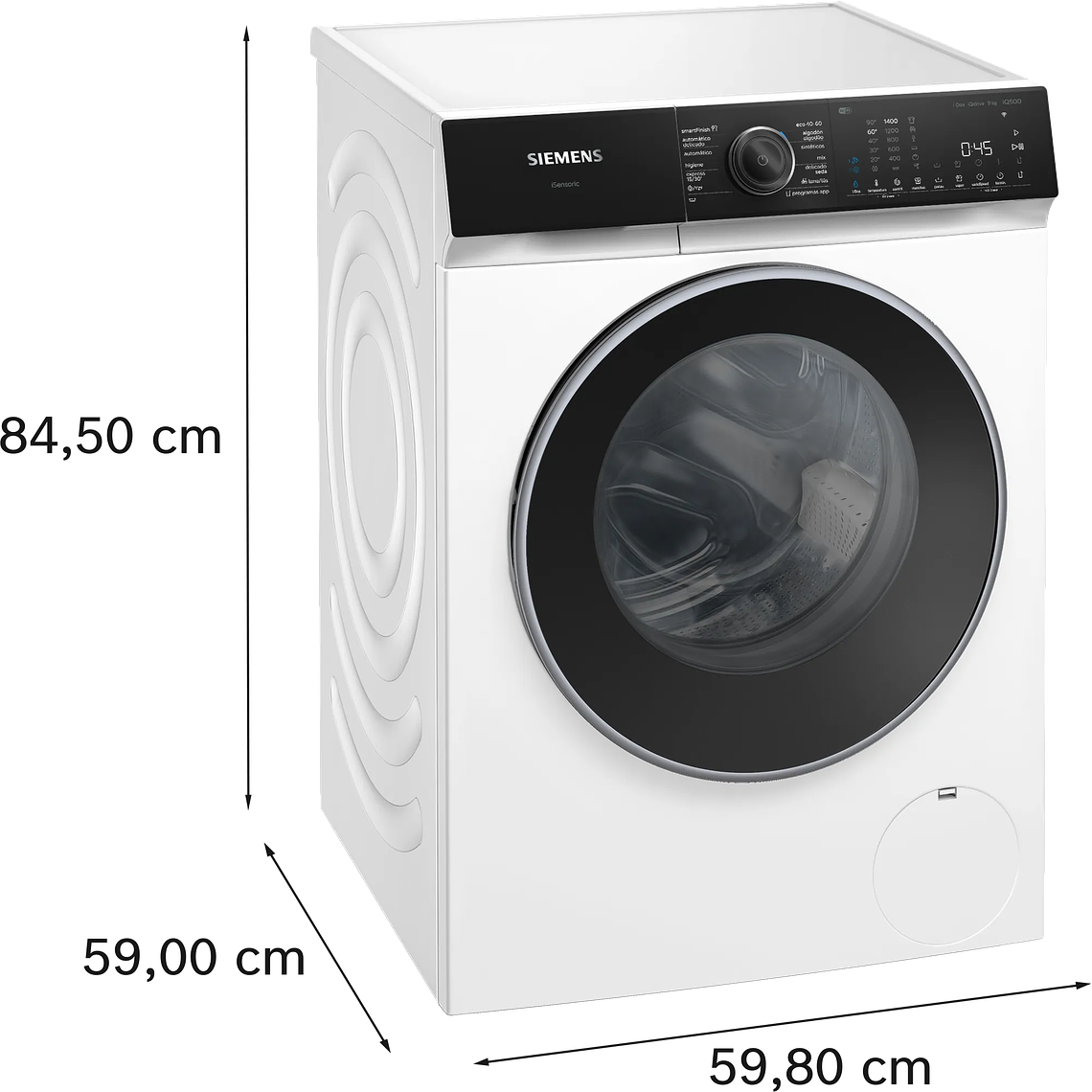 Lavadora SIEMENS iQ500 de carga frontal 9 kg 1400 r.p.m. Acero Antihuellas A 6