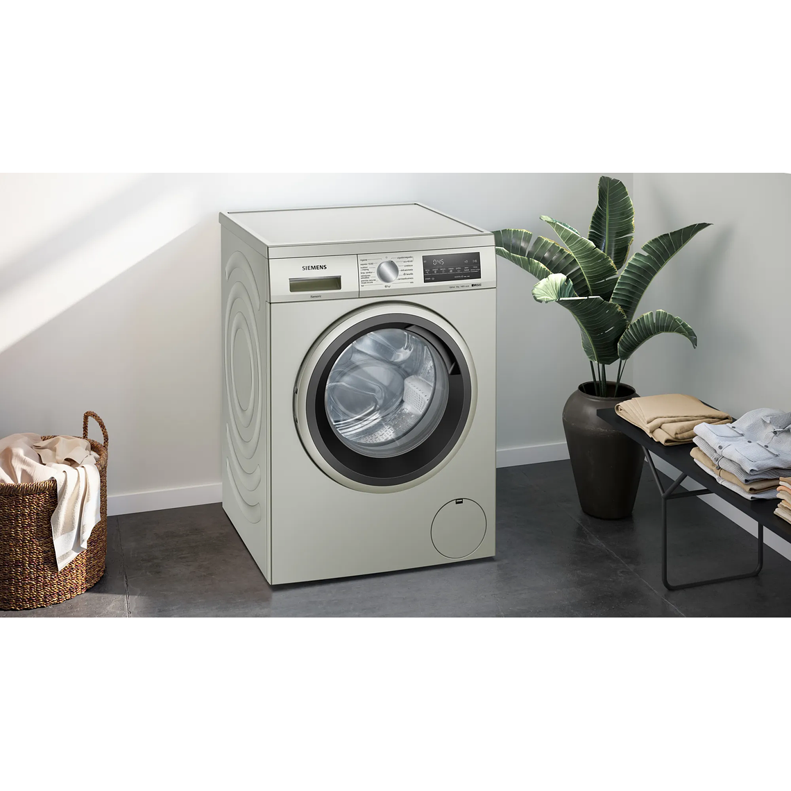 Lavadora SIEMENS iQ500 de carga frontal 9 kg 1400 r.p.m. Acero Antihuellas A 3