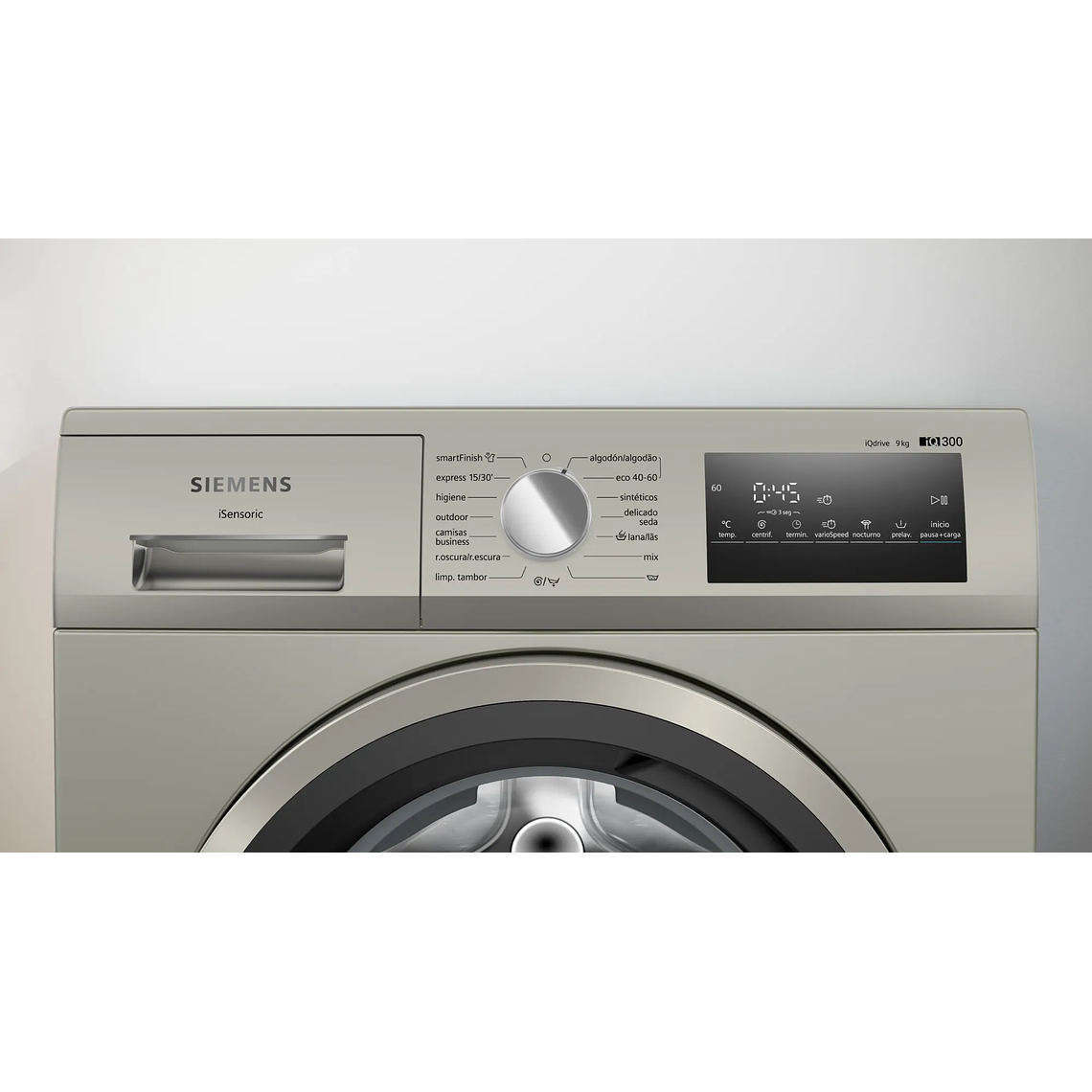 Lavadora SIEMENS iQ300 de carga frontal 9 kg 1400 r.p.m. Acero Mate Antihuellas A 2