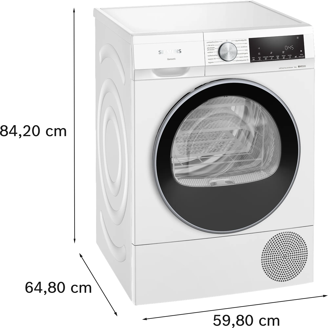 Secadora Siemens iQ500 9 kg Bomba de Calor A+++ - Blanco, Condensador Autolimpiante 5