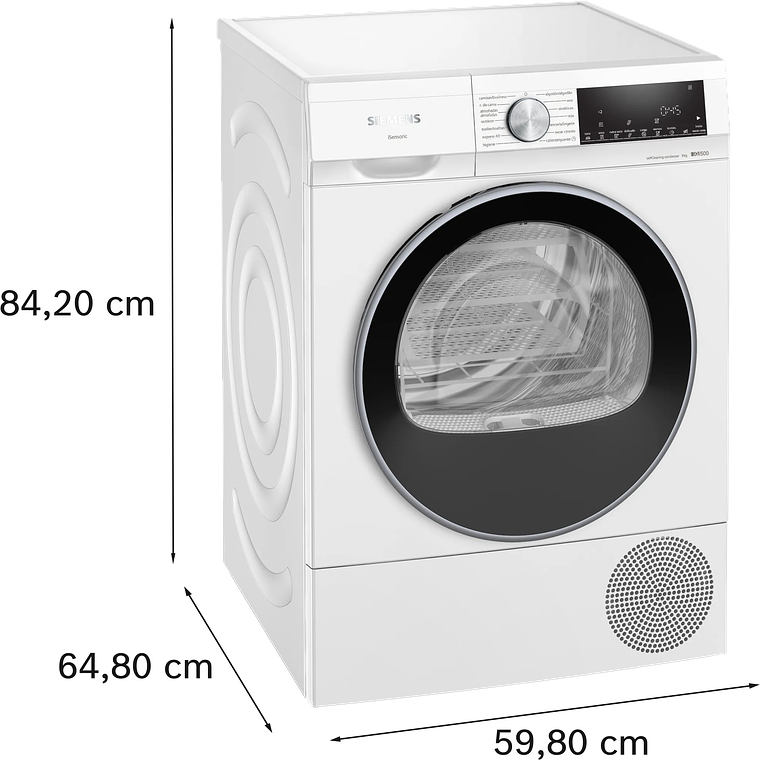 Secadora Siemens iQ500 9 kg Bomba de Calor A+++ - Blanco, Condensador Autolimpiante 5