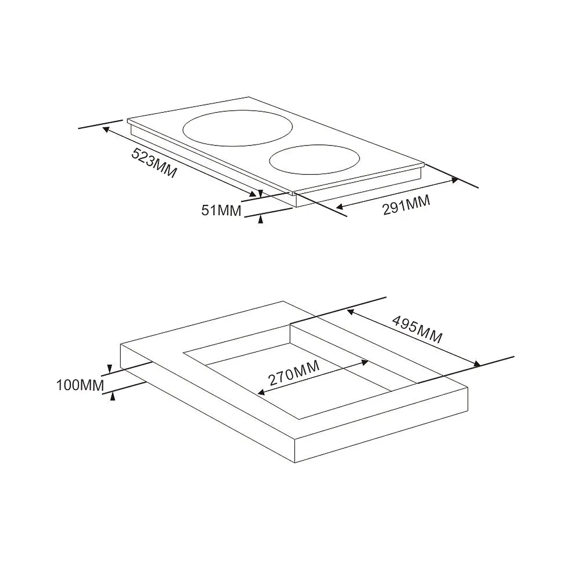 Encimera Vitrocerámica 2 Zonas Ursus Trotter UT-VCT 2P INOX 9