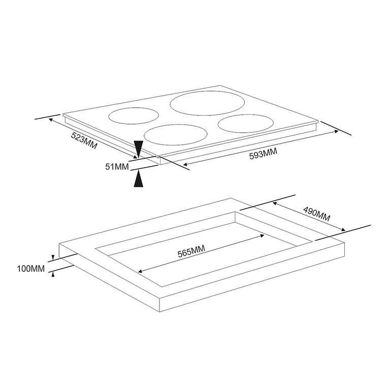 Encimera Vitrocerámica 4 Zonas Ursus Trotter UT-VCT 4P INOX 7