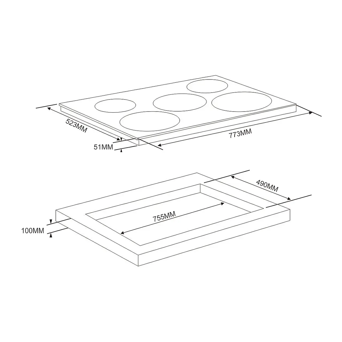 Encimera Vitrocerámica 5 Zonas Ursus Trotter UT-VCT 5P INOX 9