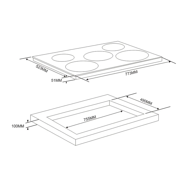 Encimera Vitrocerámica 5 Zonas Ursus Trotter UT-VCT 5P INOX 9