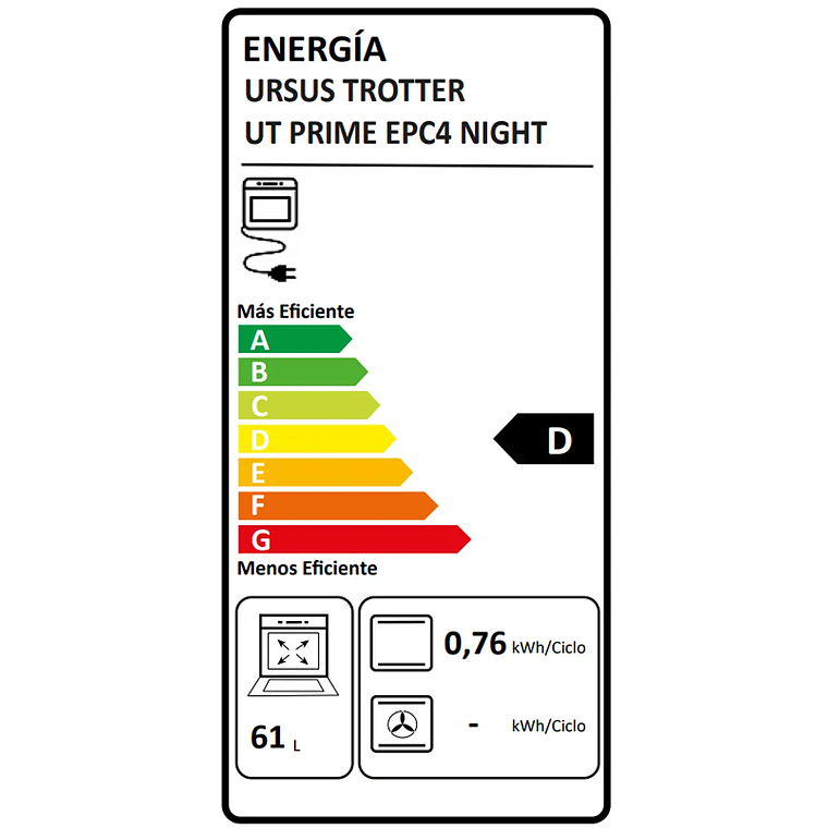 Horno eléctrico UT Prime EPC4 NIGHT DL 6
