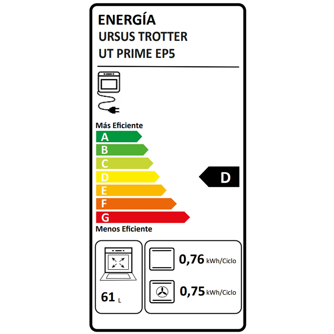 Horno eléctrico UT Prime EP5 6