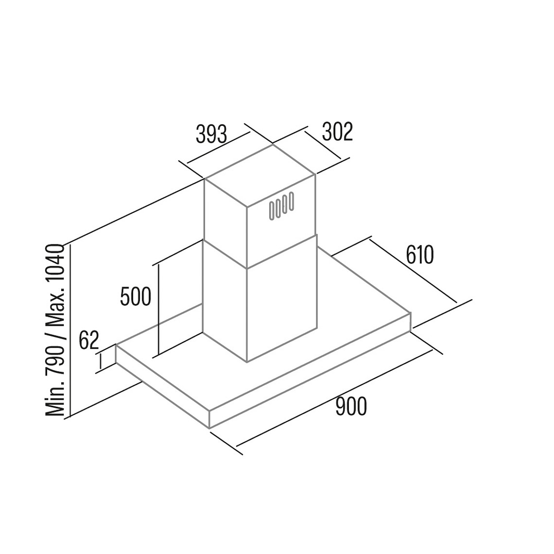 CAMPANA ISLA 120 CM SYGMA 900 X CATA 5