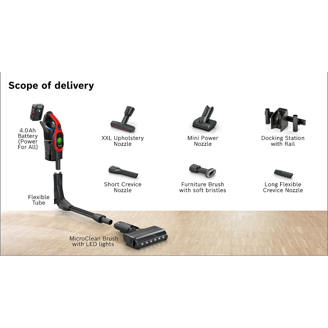 Aspiradora BOSCH sin cable Unlimited 10 Pro Animal Rojo 22