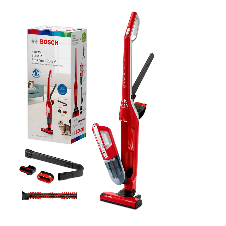 Serie 4 Aspiradora BOSCH sin cable Flexxo 25.2V Rojo 3