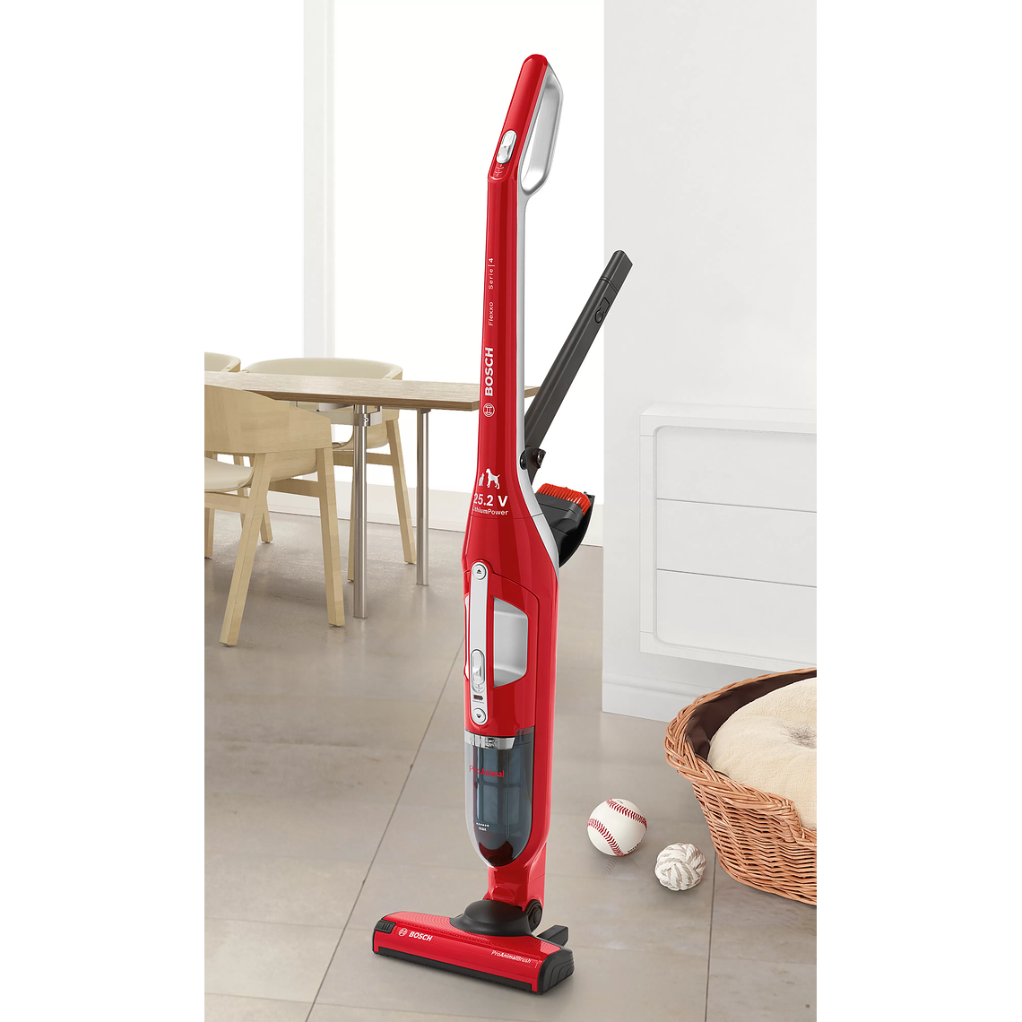 Serie 4 Aspiradora BOSCH sin cable Flexxo 25.2V Rojo 8