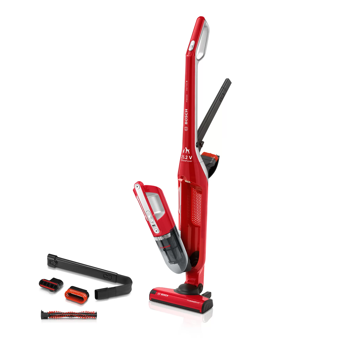 Serie 4 Aspiradora BOSCH sin cable Flexxo 25.2V Rojo 16