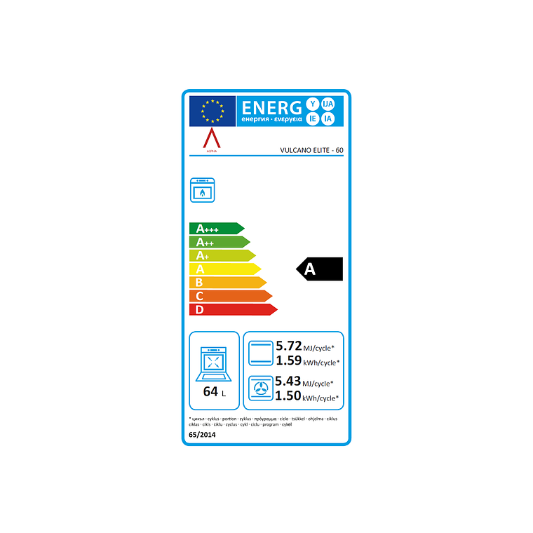 Cocina de Gas VULCANO ELITE-60 Negro Mate Gas Licuado 10