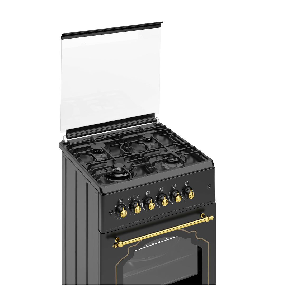Cocina de Gas VULCANO GOLD-60 Rustica Oro Gas Licuado 4