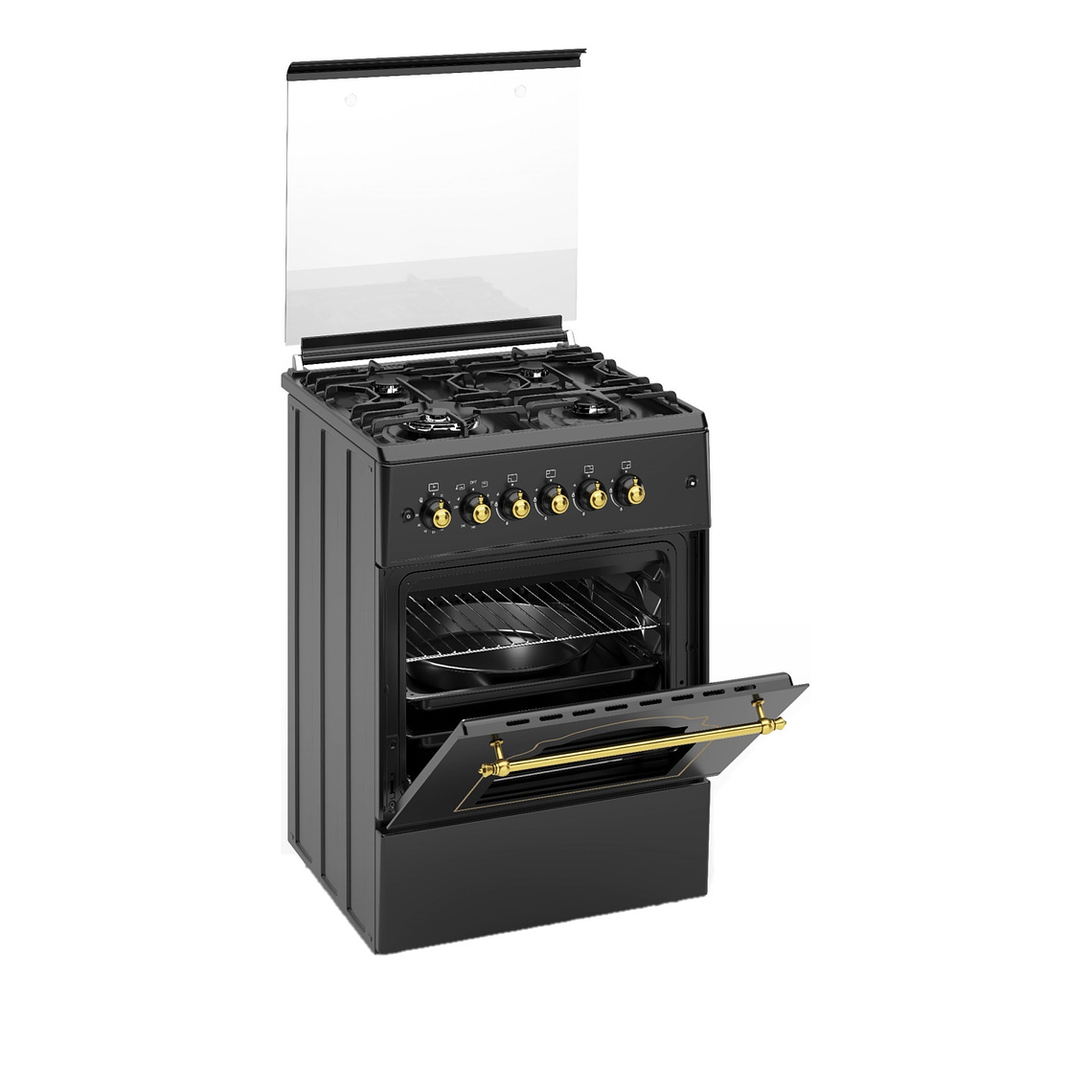 Cocina de Gas VULCANO GOLD-60 Rustica Oro Gas Natural  5