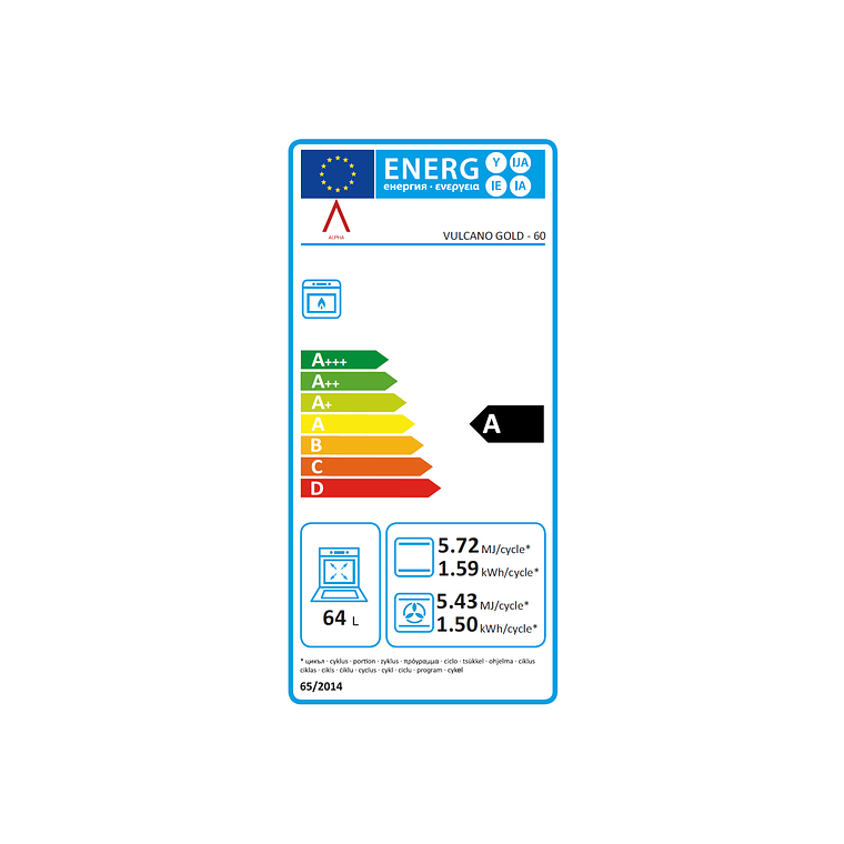 Cocina de Gas VULCANO GOLD-60 Rustica Oro Gas Natural  11