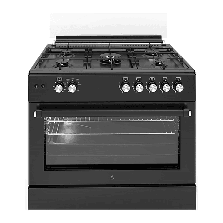 Cocina de Gas VULCANO ELITE 90 CM Negro Mate Gas Licuado