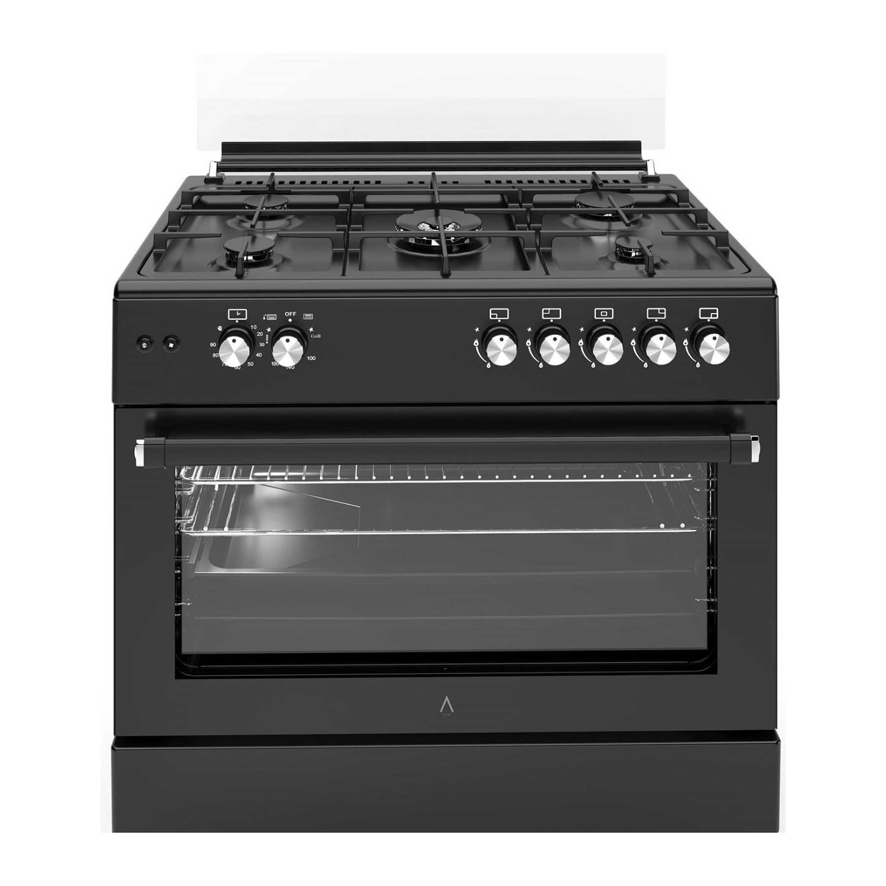 Cocina de Gas VULCANO ELITE 90 CM Negro Mate Gas Natural