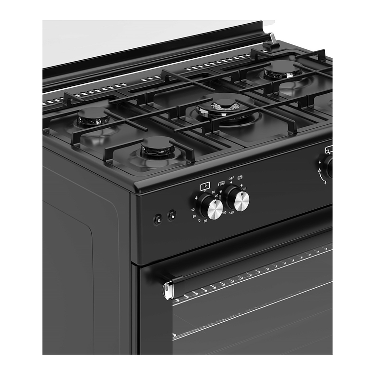 Cocina de Gas VULCANO ELITE 90 CM Negro Mate Gas Natural 6