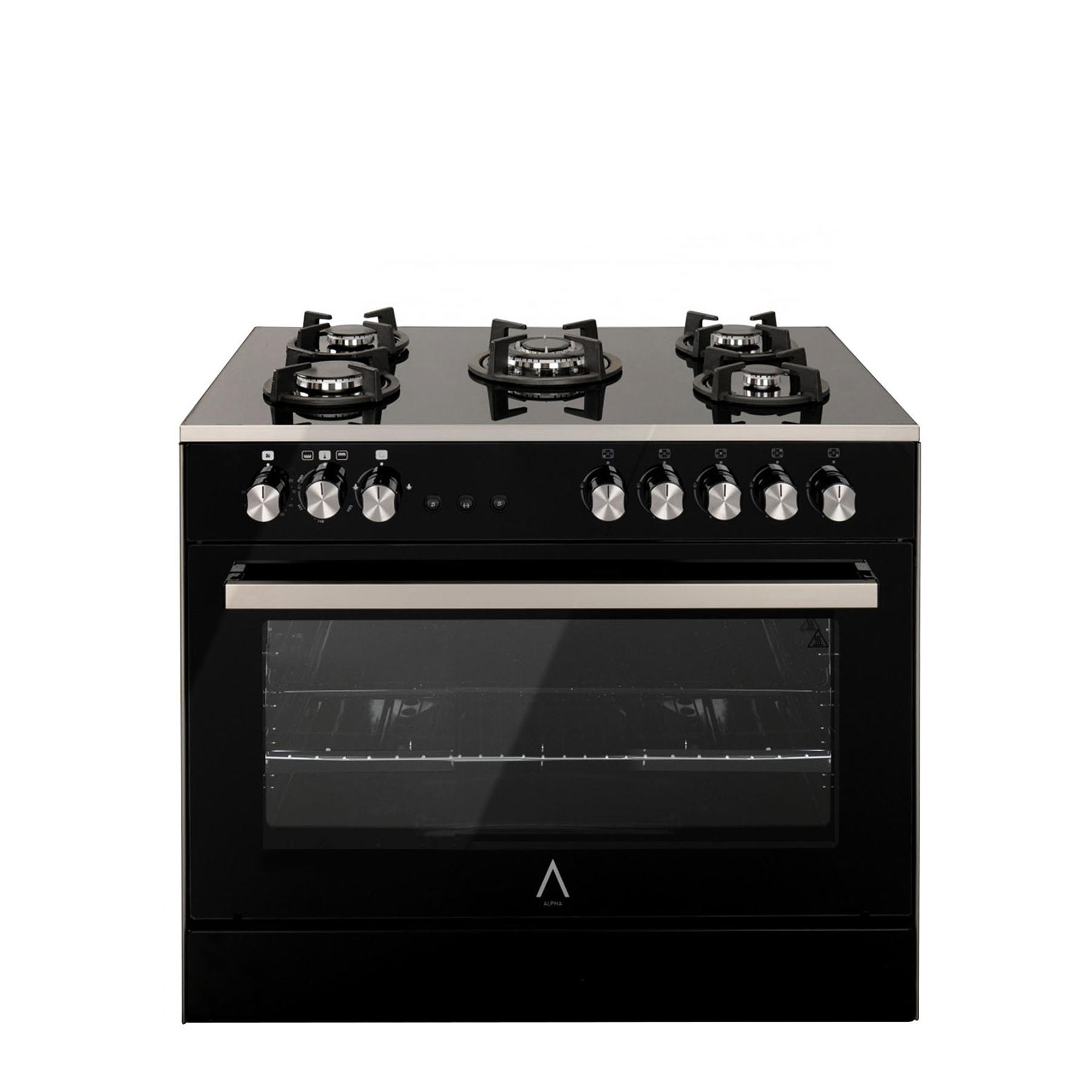 Cocina de Gas VULCANO ELITE PRO 90 CM Cristal Negro Gas Licuado