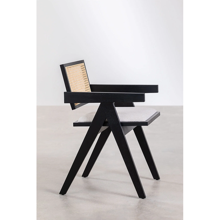 Silla de Comedor en Madera de Fresno Tapizada con Reposabrazos Lali 5