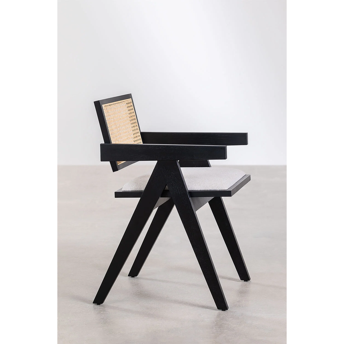 Silla de Comedor en Madera de Fresno Tapizada con Reposabrazos Lali Pack 2 Unidades 5