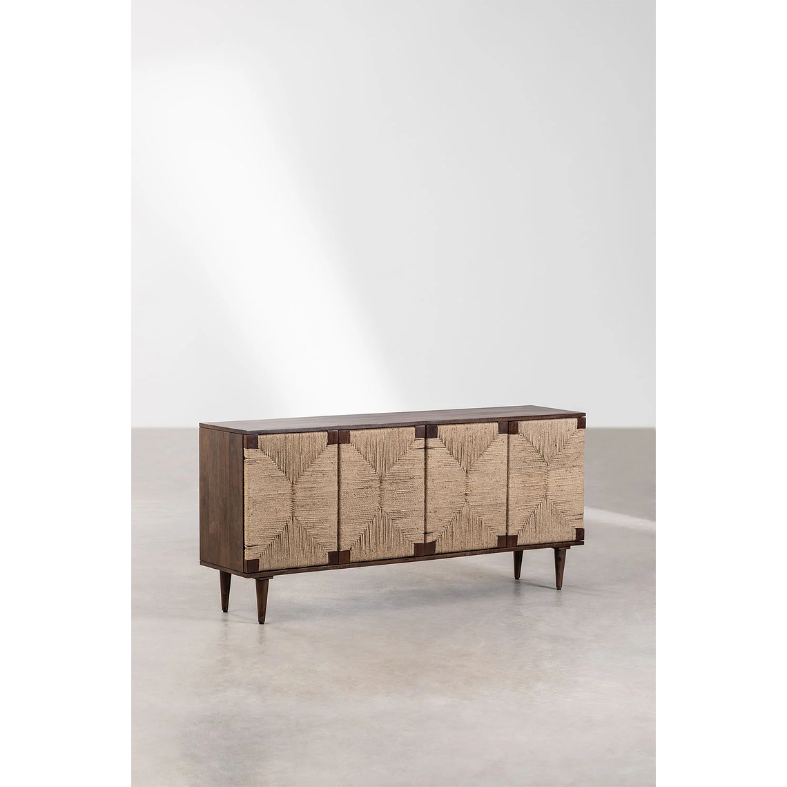 Buffet en madera de mango y yute Evans 160 cm 2