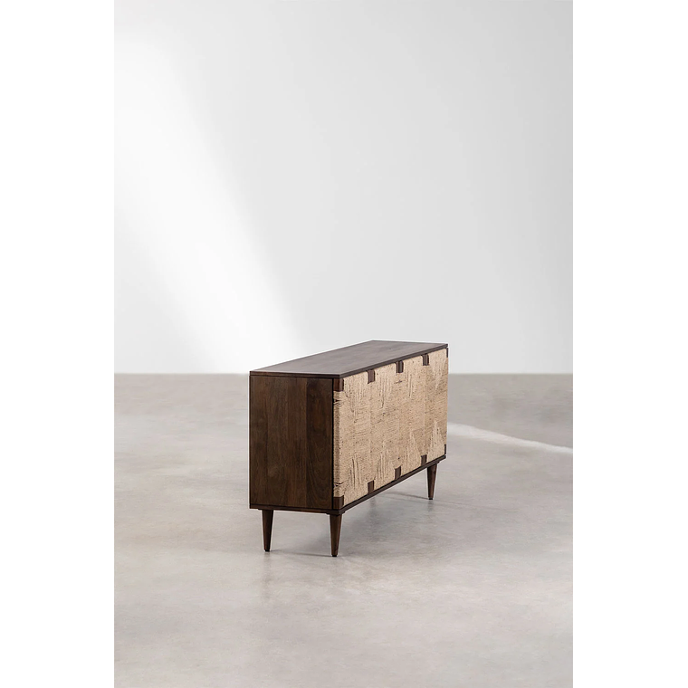 Buffet en madera de mango y yute Evans 160 cm 3