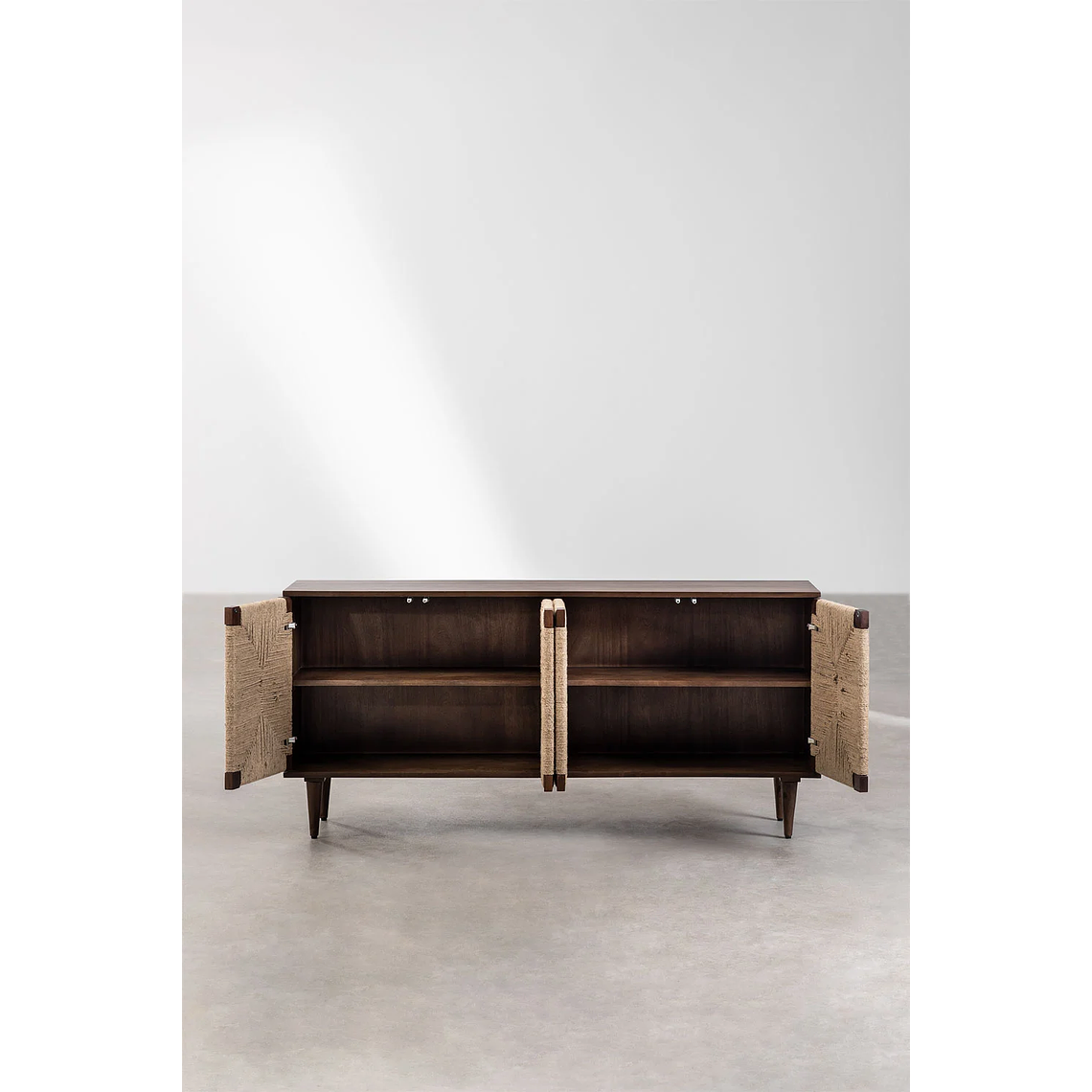 Buffet en madera de mango y yute Evans 160 cm 4