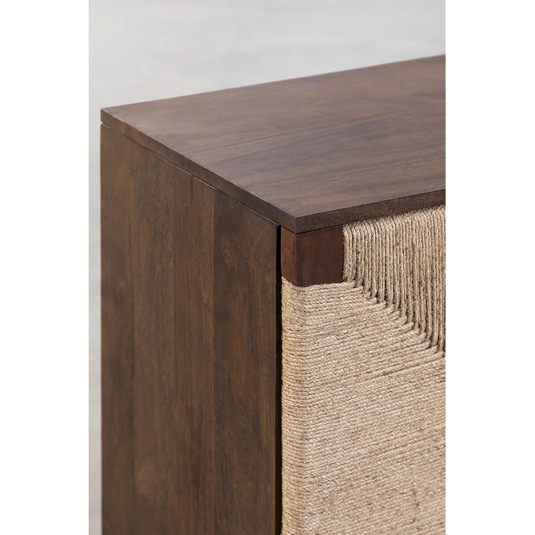Buffet en madera de mango y yute Evans 160 cm 5