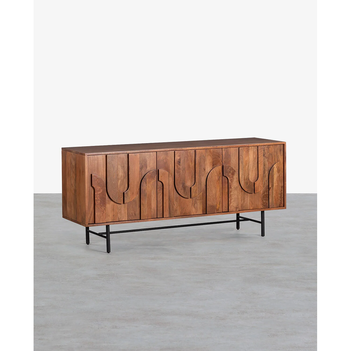 BUFFET BAJO 3 PUERTAS DE MADERA DE MANGO LENAN 160 CM 1