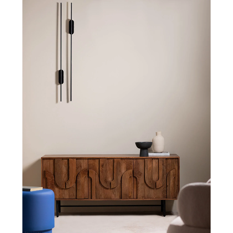 BUFFET BAJO 3 PUERTAS DE MADERA DE MANGO LENAN 160 CM 2