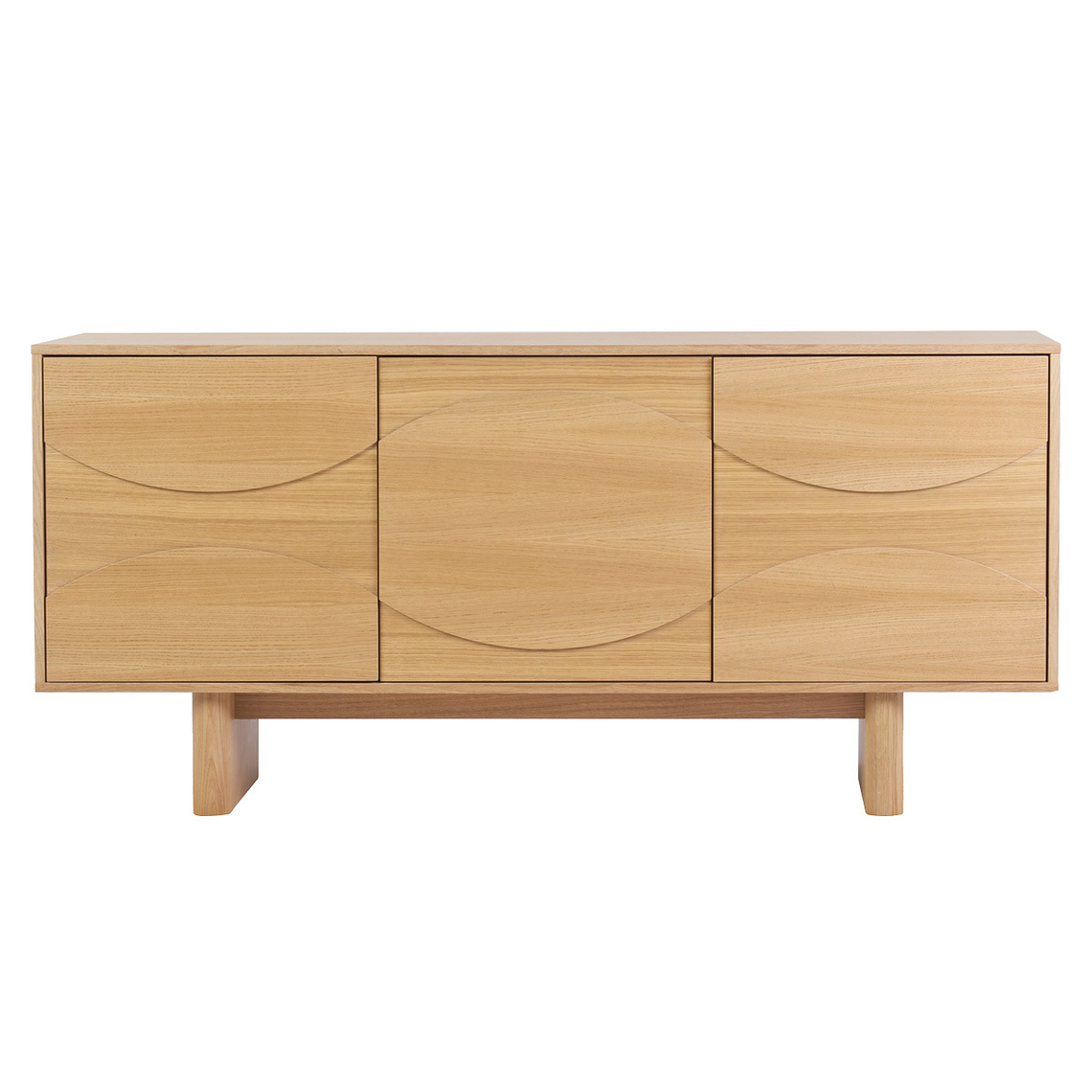 Buffet de madera clara de roble grabado 160 cm SEIGO 1