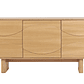 Buffet de madera clara de roble grabado 160 cm SEIGO - Miniatura 1