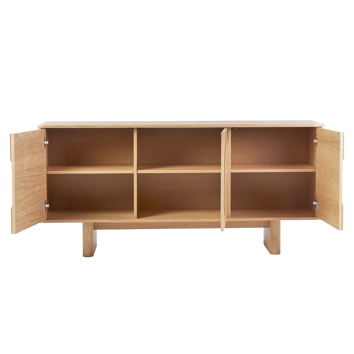 Buffet de madera clara de roble grabado 160 cm SEIGO 2