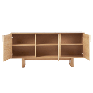 Buffet de madera clara de roble grabado 160 cm SEIGO