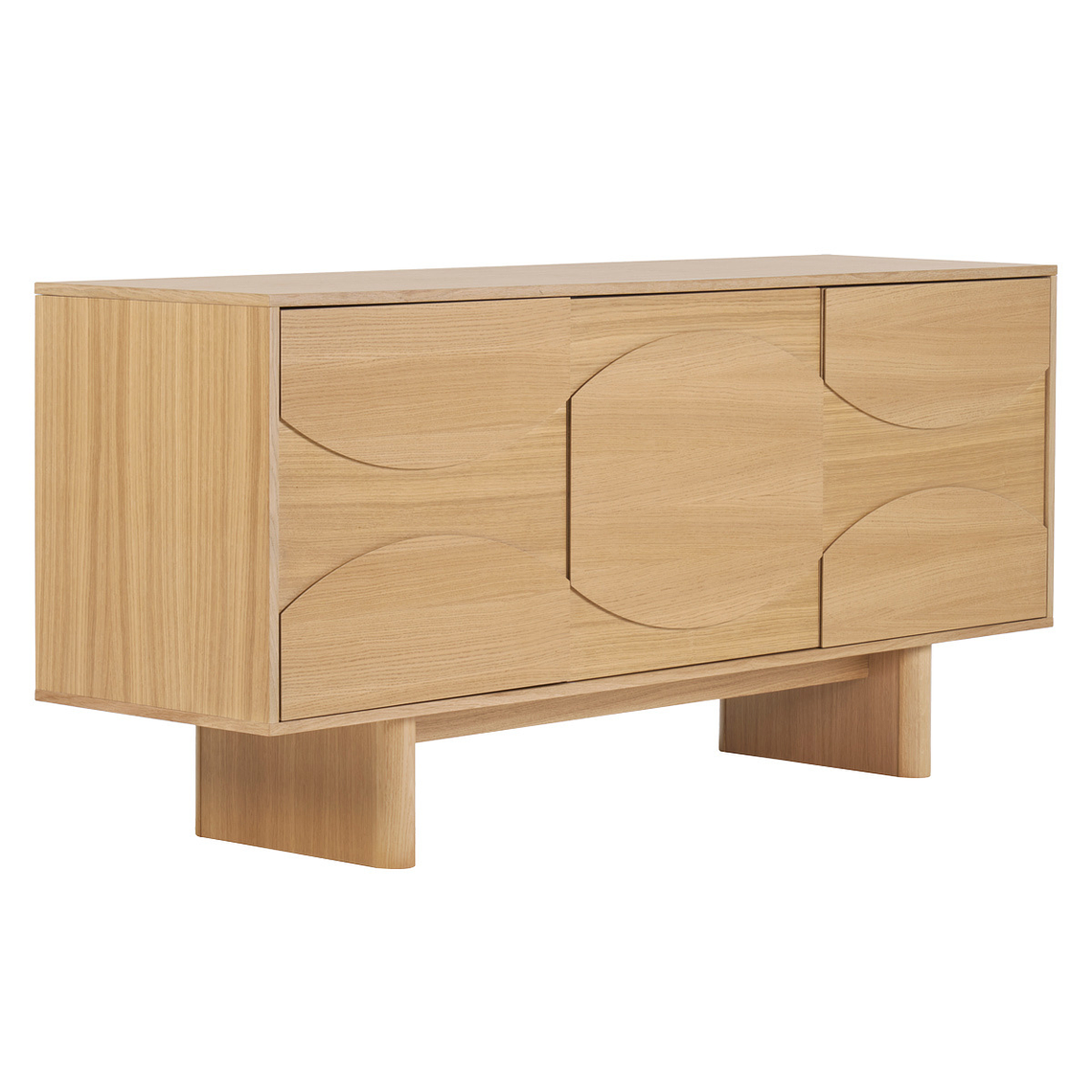 Buffet de madera clara de roble grabado 160 cm SEIGO 3