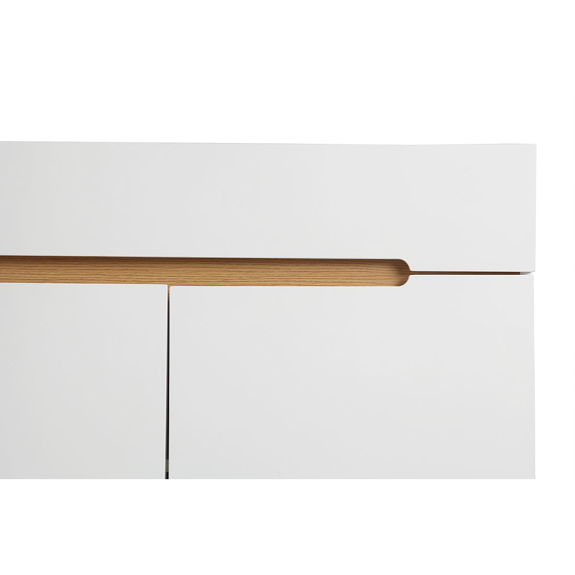 Buffet escandinavo blanco brillante y fresno 180cm MELKA 4