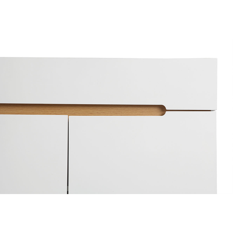 Buffet escandinavo blanco brillante y fresno 180cm MELKA 4