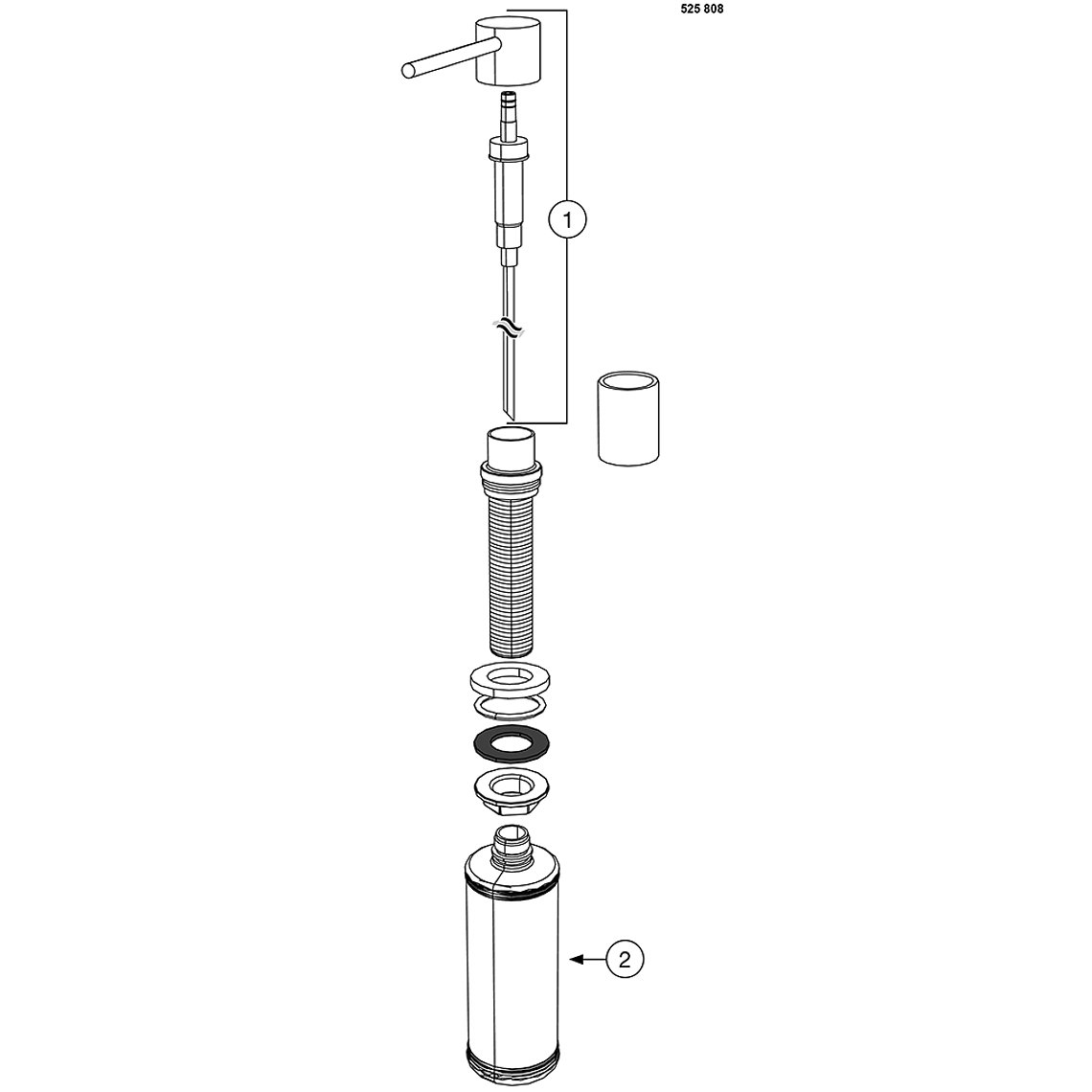 Dispensador de detergente Negro Mate BLANCO LATO 500 ml  3