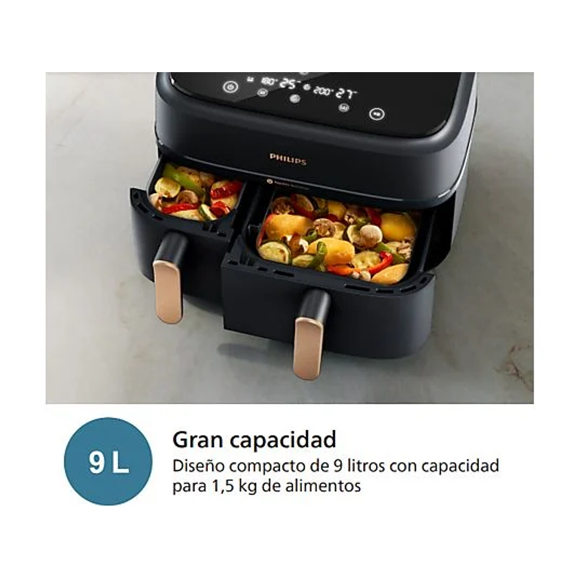 Freidora de aire Philips Airfryer Doble cesta 6/3 lts 2