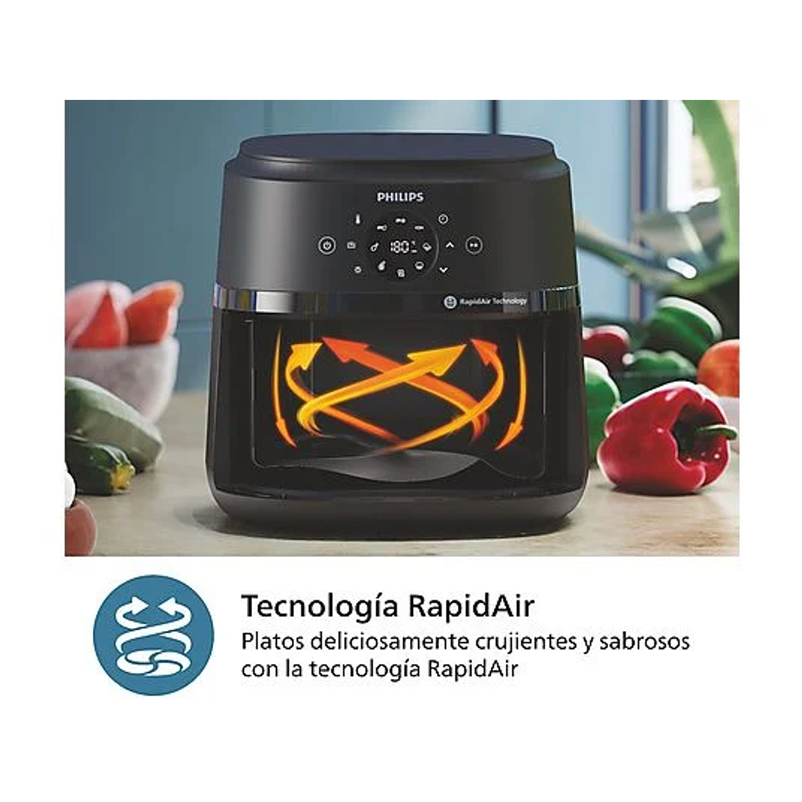 Freidora de aire Philips Airfryer con Ventanta 6.2 lts 4