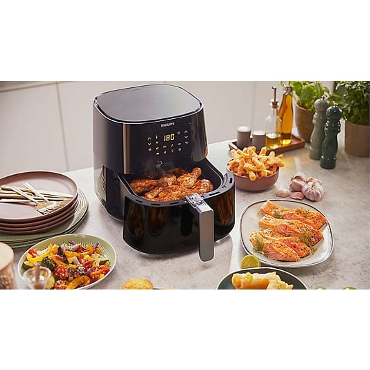 Freidora de aire - PHILIPS HD9280/70, 2000 W, Negro 6