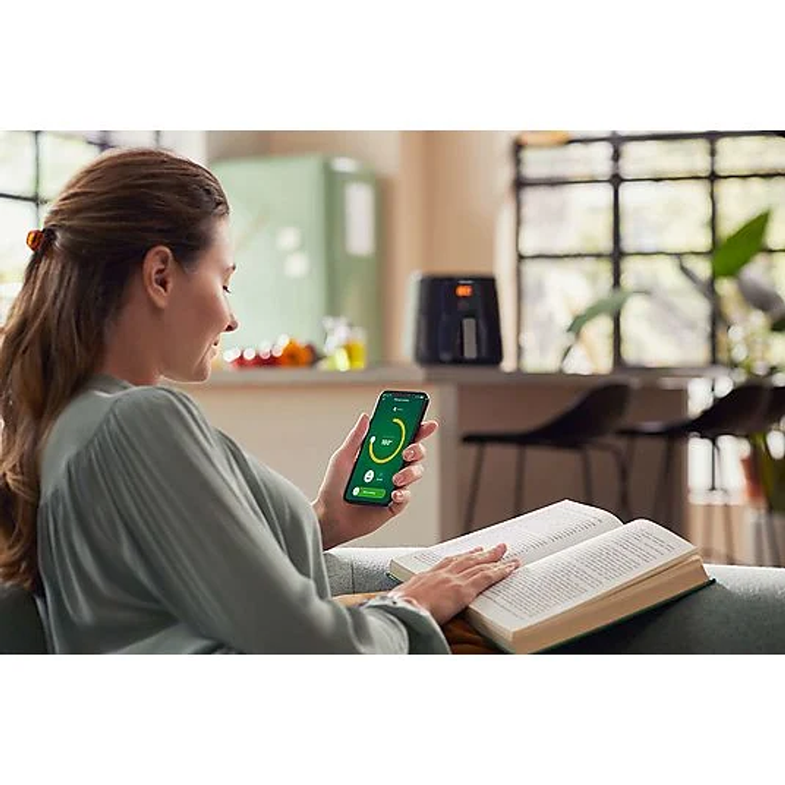 Freidora de aire - PHILIPS HD9280/70, 2000 W, Negro 9