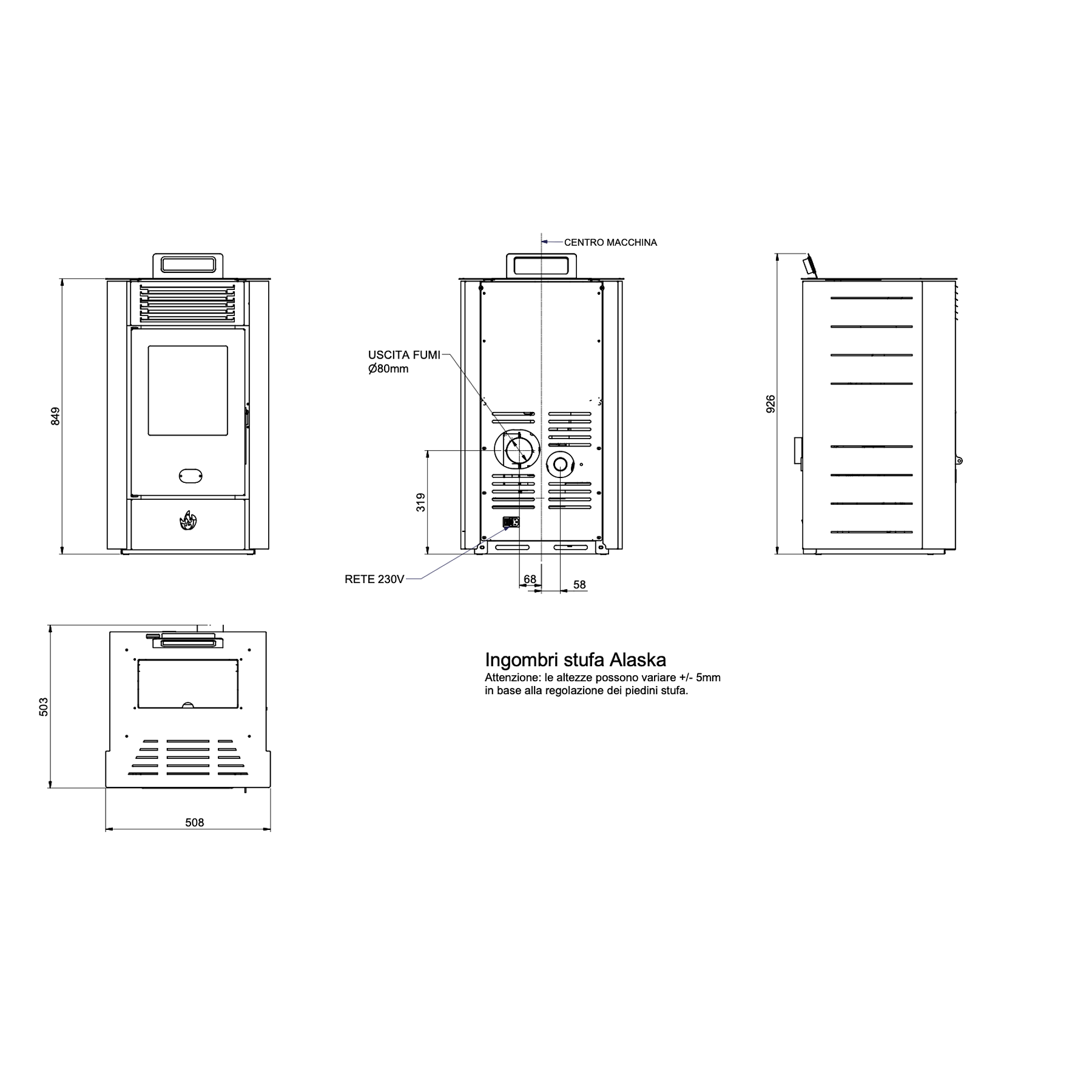 Estufa a Pellet Alaska 10 kW con WiFi Blanco