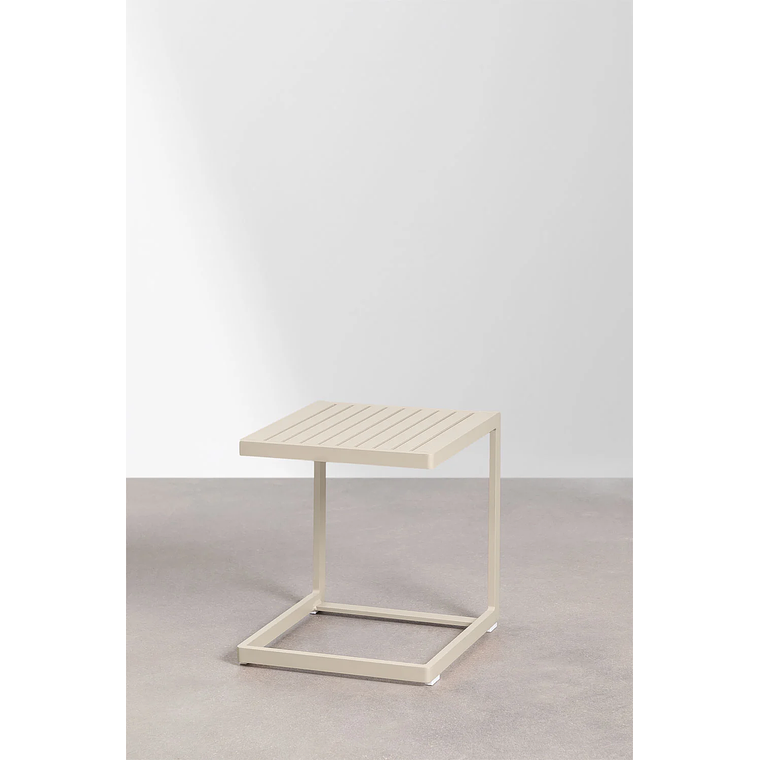 Mesa auxiliar de aluminio DULEM 40 x 40 Beige Tapioca 1